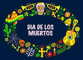 dia Delaware los muertos fiesta saludo tarjeta diseño vector