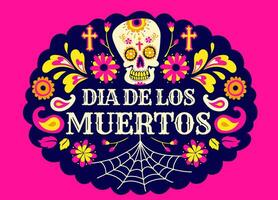 dia Delaware los muertos celebracion saludo tarjeta diseño vector