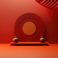 Red Chinese Lunar New Year background AI generated photo