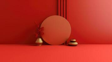 Red Chinese Lunar New Year background AI generated photo