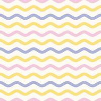 colorful wavy stripe seamless pattern vector, cute wavy line background with pastel color vector