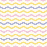 colorful wavy stripe seamless pattern vector, cute wavy line background with pastel color vector