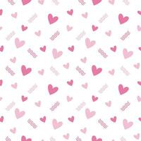 random pink heart seamless pattern design, heart shape background vector