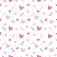 random pink heart seamless pattern design, heart shape background vector