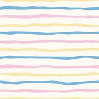 abstract hand drawn stripe seamless pattern vector, cute stripe background with pastel color vector