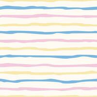 abstract hand drawn stripe seamless pattern vector, cute stripe background with pastel color vector