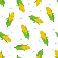 seamless corn pattern design vector