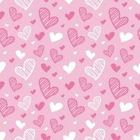 random heart seamless pattern design, hand drawn heart background vector