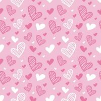 random heart seamless pattern design, hand drawn heart background vector