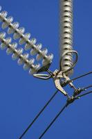 a close up of a power line with wires attached photo