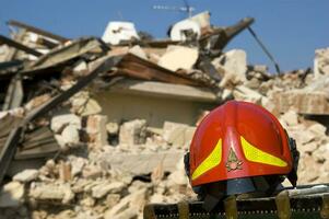 fotográfico documentación de el devastador terremoto en central Italia foto