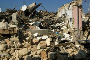 documentazione fotografica del devastante terremoto nell'italia centrale photo