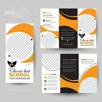 tri fold brochure design for school admission vector