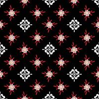 flat flowers pattern on black background vector