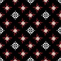 flat flowers pattern on black background vector