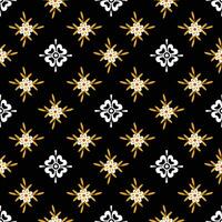 flat flowers pattern on black background vector