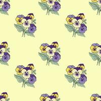 Flower flat style seamless pattern, vector design,