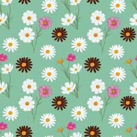 Seamless flower pattern, Flower flat textile vector pattern,