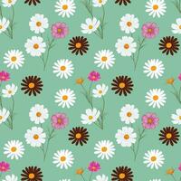 Seamless flower pattern, Flower flat textile vector pattern,