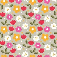 Seamless flower pattern, Flower flat textile vector pattern,