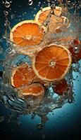 orange slice in water AI generated photo