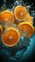 orange slice in water AI generated photo