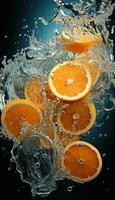 orange slice in water AI generated photo