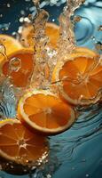 orange slice in water AI generated photo