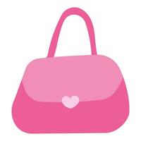 handbag cosmetics things female pink heart doll vector