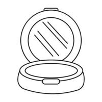mirror powder cosmetics shadows line icon element vector