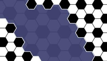 Soccer ball on blue background Football net pattern Honeycomb cells hexagon pattern vector