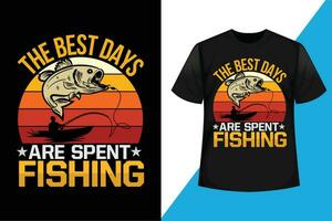 The best days are spent fishing t shirt design graphic vector free