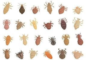 Lice icons set cartoon vector. Nature parasite vector