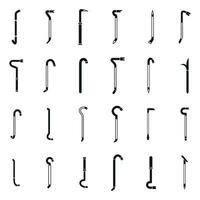 Crowbar icons set simple vector. Breaking equipment vector