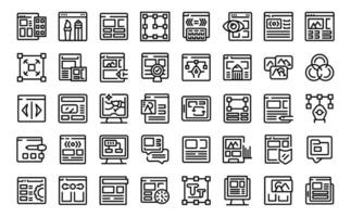 Interface designer icons set outline vector. Person system vector