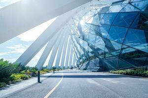 Geometric steel metalic cladding on a generic modern building photo