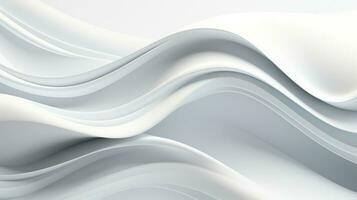 Minimalist 3D Abstract wavy white color background photo