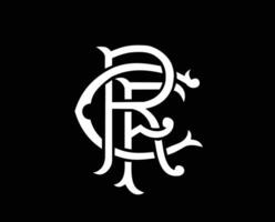 Glasgow Rangers Logo Club Symbol White Scotland League Football Abstract Design Vector Illustration With Black Background