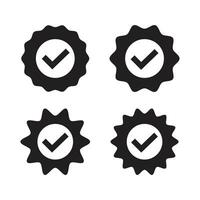 Verified sign icon isolated flat design vector illustration.