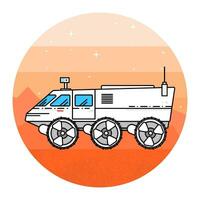 Mars rover on the white background. vector