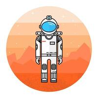 Astronaut in space. Human mission to Mars. vector