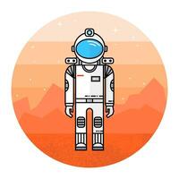 Astronaut in space. Human mission to Mars. vector