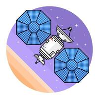 Satellite in space on the white background. vector