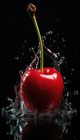 photografi cherry with water AI generated photo