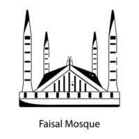 Trendy Faisal Mosque vector