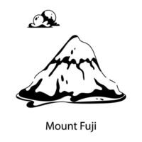Trendy Mount Fuji vector
