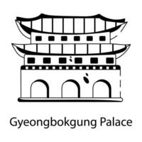 Trendy Gyeongbokgung Palace vector