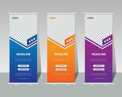 Roll-up stand banner template for business presentation vector