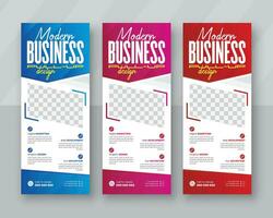 Business Roll-Up Banner. Abstract Roll up background for Presentation. Vertical roll-up, x-stand, exhibition display, vector