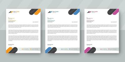Clean and professional company letterhead template design with color variation bundle vector